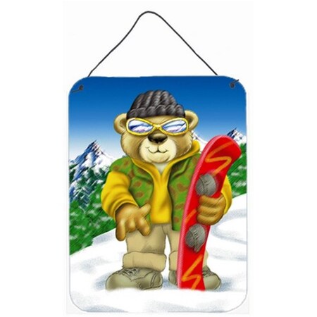 Carolines Treasures Teddy Bear Snowboarding Wall or Door Hanging Prints APH0857DS1216